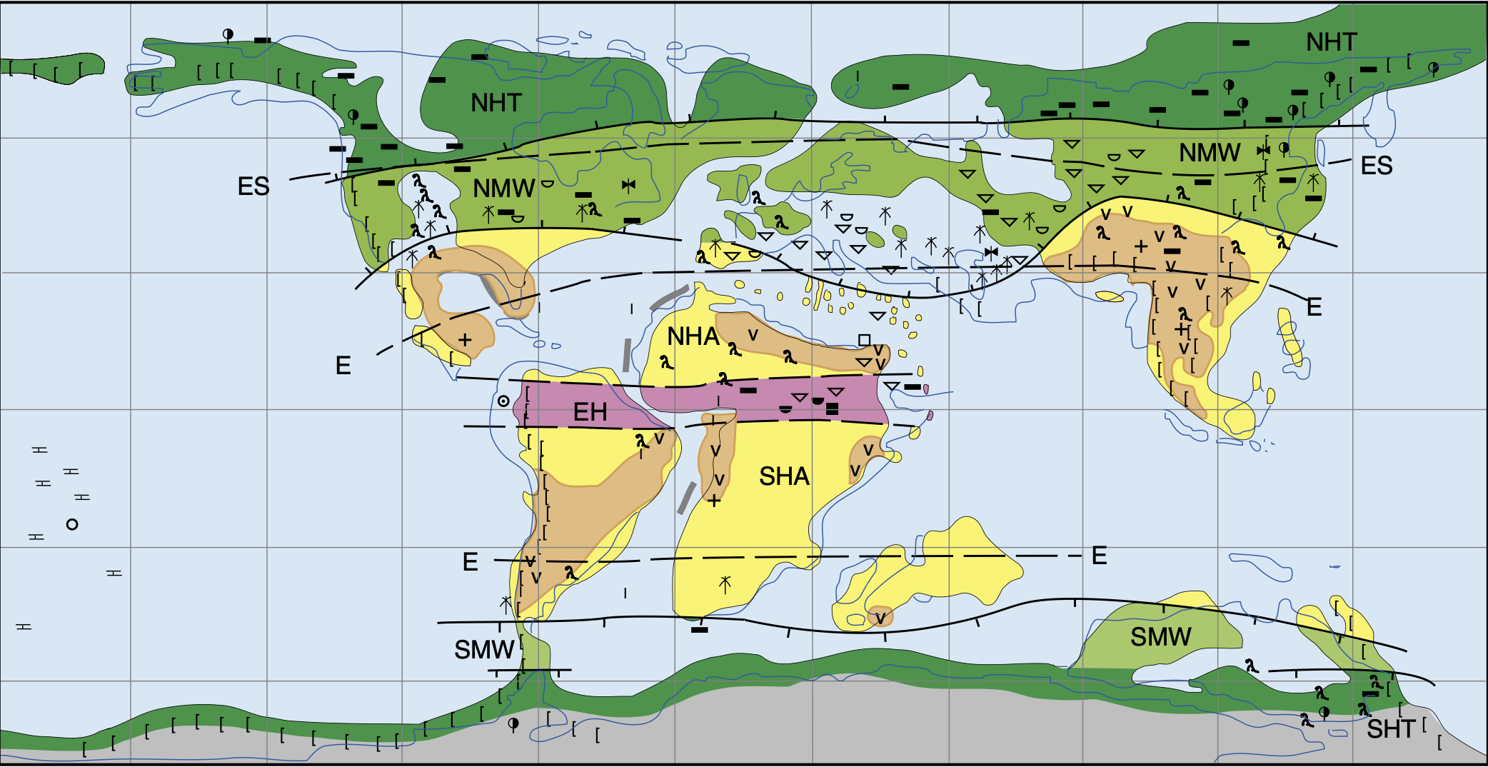 Climate map for the Albian (~113-100.5 Ma)