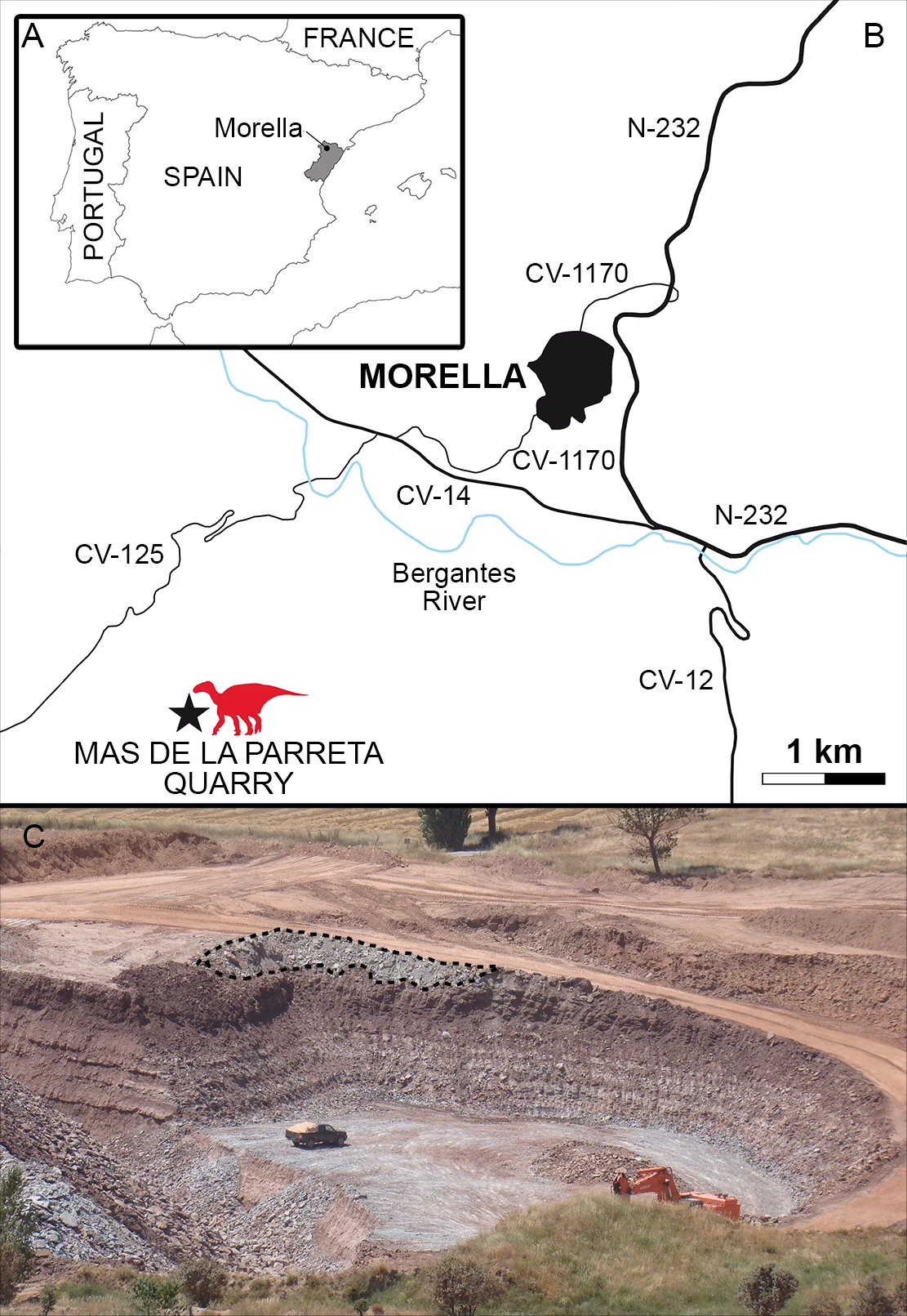 Fig 1. Geographic location of the holotype specimen of Morelladon beltrani (CMP-MS-03).